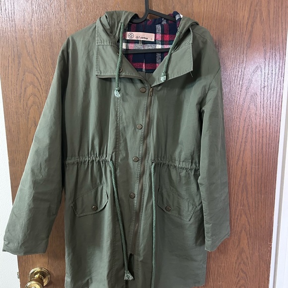e2clothing Jackets & Blazers - Olive Green Utility Jacket with Hood woman’s small